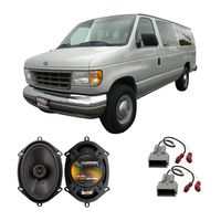 Compatible with Ford Econoline Full Size Van 1992-1996 Rear Door Factory Replacement HA-R68 Speakers