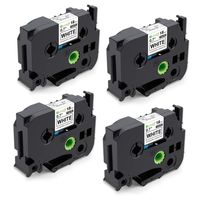 Replace TZe 18mm 0.7 Inch Laminated Black on White TZe241 Tape Compatible with Brother Ptouch D400 P700 P750W Label Maker, 26.2 Feet 4-Pack