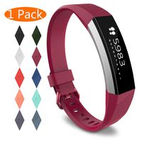 KingAcc Compatible Replacement Bands for Fitbit Alta HR, Fitbit Alta, Silicone Fitbit Alta HR Band Alta Band, Buckle Wristband Strap Women Men (1-Pack, Rose, Large)
