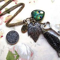 Hearts Chain Key Fashion Long Necklace Sweater Chain Peafowl Feather Leaves Woman Pretty Beautiful Cute Stylish For gift Simple Elegant Fashionable Womens