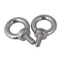 CNBTR M5 Silver 304 Stainless Steel European Style Lifting Thread Eye Bolt with Ring Shape Screws Pack of 2
