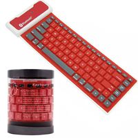 GBSELL Bluetooth Wireless Waterproof Silicone Keyboard For iPad 2 3 4 Mini For Samsung (Red)