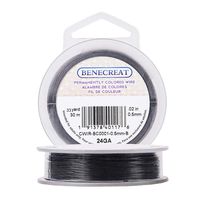 BENECREAT 24-Gauge Tarnish Resistant Black Wire, 98-Feet/33-Yard