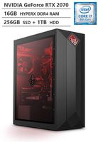 HP Omen Obelisk 875 Gaming Desktop, Intel Core i7-8700 Processor up to 4.60GHz, GeForce RTX 2070 8GB, 16GB RAM, 256GB PCIe NVMe M.2 SSD + 1TB HDD, Wireless-AC, Bluetooth, Windows 10, Black