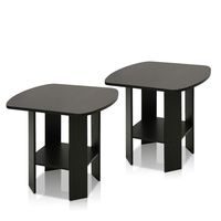 FURINNO Simple Design End Table, 2-Pack, Espresso