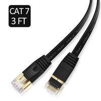 Ethernet Cable, EMK CAT7 RJ45 LAN Network Patch Cable/Computer Internet Cable RJ45 Cords Shielded for Modem, Router, PC, Mac, Laptop, PS2, PS3, PS4, Xbox, and More, Black (3Ft/1Meter)