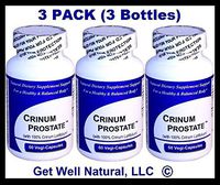 Crinum Prostate 3-Pack (60 Vegi Caps per Bottle) 100% Concentrated Vietnamese Crinum Latifolium, Contains NO Synthetic fillers Such as Silicon Dioxide, Talc, Magnesium Sterate, etc.
