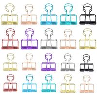 20 Pieces Multicolor Premium Wire Binder Clips, Assorted Sizes Stainless Steel Office Clips (10 Medium + 10 Small)