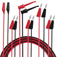 Micsoa Multimeter Leads, Electrical Test Lead Kit - Banana to Alligator Clips, Banana to Banana Plugs, Banana to Plounger Mini Hooks Multimeter Leads Set（3 Pair）