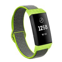 VEAQEE Nylon Bands Compatible with Charge 3 & 3 SE Women Man Soft Nylon Band Breathable Quick Release Sport Replacement Accessories Wristband, 5.3''- 8.7'' (Shiny Yellow)