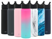Simple Modern 22 oz Summit Water Bottle with Straw Lid - Gifts for Hydro Vacuum Insulated Tumbler Flask Double Wall Liter - 18/8 Stainless Steel Ombre: Sorbet