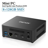 Mini PC, Windows 10 64-bit Intel Apollo Lake J4205 (up to 2.6GHz), 4K @60HZ/Dual HDMI/SATA/MSATA/TF Card/1000Mbps LAN/Dual WiFi/BT 4.0, Mini Computer Desktop (8G/128g -J4205)