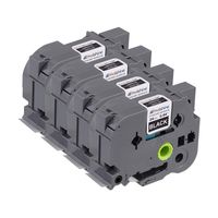 Molshine Compatible Standard Laminated Label Tape,Replacement for Brother P-Touch TZe355 TZe-355 TZ355 TZ-355,White on Black,24mm x 8m(1 inch x 26.2 feet),4 Pack