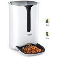 Automatic Cat Feeder, Roffie Dog Food Dispenser for Small Pets with Distribution Alarms, Portion Control, Voice Recorder and Programmable Timer for up to 4 Meals per Day