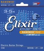 Elixir Strings Electric Guitar Strings w NANOWEB Coating, Medium (.011-.049)