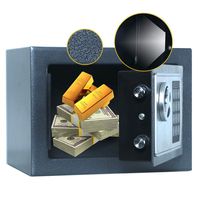 JUGREAT Safe Box with Induction Light,Electronic Digital Securit Safe Steel Construction Hidden with Lock，Wall or Cabinet Anchoring Design for Home Office,Gun Passport Cash,Graphite Powder Coating