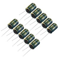 uxcell Aluminum Radial Electrolytic Capacitor Low ESR Green with 22uF 250V 105 Celsius Life 3000H 10 x 16 mm High Ripple Current,Low Impedance 10pcs