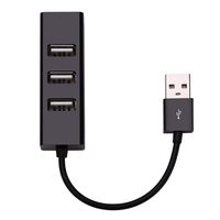 Apoi Usb Port Splitter 4 Port Compact Portable High Speed USB 2.0 Data Hub for Windows Macbook Mac Pro Mac Surface Pro XPS Notebook PC and More - Black