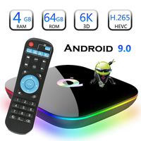 Android 9.0 TV Box, EVANPO Smart Box Android TV Player 4GB RAM 64GB ROM Quad Core Speed Support 3D/ 4K/ 6K Ultra HD/H.265/2.4GHz WiFi/USB 3.0/ HDR Android Media Box