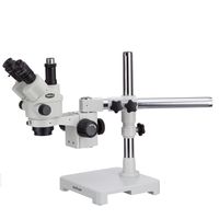AmScope 3.5X-90X Simul-Focal Stereo Lockable Zoom Microscope on Single Arm Boom Stand