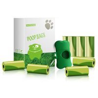 Jie Rui Biodegradable Dog Poop Bags with Dispenser and Leash Clip Leak Proof Thick and Strong Environment-Friendly Pet Waste Bags,8 Rolls/Pack (120 Rolls in Total)