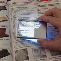 Credit Card Size Dual Power LED Magnifier - 3X + 6X