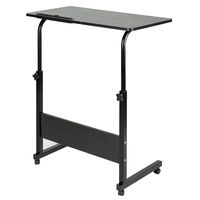 DOEWORKS Side Table, Adjustable Laptop Stand Portable Cart Tray Side Table, Black Studying Desk