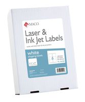 MACO Laser/Ink Jet White Shipping Labels, 3-1/3 x 4 Inches, 6 Per Sheet, 1500 Per Box (ML-0600B)