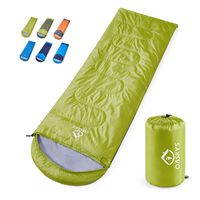 oaskys Camping Sleeping Bag - 3 Season Warm & Cool Weather - Summer, Spring, Fall, Lightweight, Waterproof for Adults & Kids - Camping Gear Equipment, Traveling, and Outdoors (Light Green, 7530inch)
