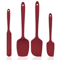 U-Taste 600ºF High Heat-Resistant Premium Silicone Spatula Set, BPA-Free One Piece Seamless Design, Non-Stick Rubber with 18/8 Stainless Steel Core, Cooking/Baking Utensil Set of 4(Red).
