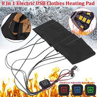 TOYECOTA - 8 In 1 USB Charged Warm Paste Pads Waterproof Carbon Fiber Heating Pad Safe Portable Heating Warmer Pad for Vest Jacket Cloth