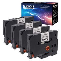 Uniwork P-Touch TZe Label Tape Compatible for Brother TZe231 TZ-231 12mm 0.47 Inch Laminated Tape (Black on White), Use for Brother P-Touch Cube, PTD600, PTH110, PT-D210 Label Maker, 4 Pack