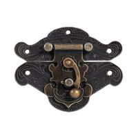 Fdit (Pack of 3) Antique Retro Vintage Decorative Latch Hasp Pad Chest Lock Plate for Wooden Jewelry Box Cabinet(4737mm/1.91.5in)