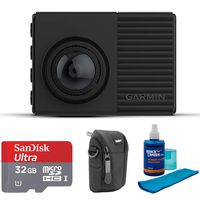 Garmin 010-02231-05 Dash Cam 66W: 1440p with 180-Degree Field of View Bundle with Sandisk Ultra microSDHC 32GB Class 10 Memory Card, Point and Shoot Field Bag Camera Case & Universal Screen Cleaner