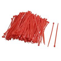 Uxcell Nylon Adjustable Self-locking Cable Zip Ties 2.5 x 100 mm, Red, 300 Piece