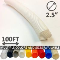 Electriduct 2.5" Split Wire Loom Tubing Polyethylene Flexible Conduit (2.5 Inch ID) - White - 100 Feet