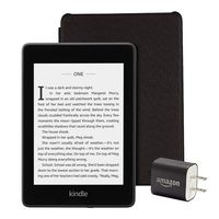 Kindle Paperwhite Essentials Bundle including Kindle Paperwhite - Wifi with Special Offers, Amazon Leather Cover, and Power Adapter