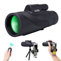 LEXSO Monocular Telescope,12x50 HD BAK4 Prism Waterproof High Power Monocular with Phone Photography Adapter and Wireless Remote Control，Perfect for Bird Watching, Camping, Hiking, Match
