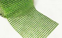 4.75" 1 Yard Apple Green Diamond Mesh Wrap Roll Crystal Rhinestone Sparkle Ribbon