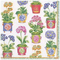Caspari Primroses Paper Dinner Napkins - 80 Count