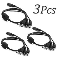 DC 1 Female to 4 Male Way Output Power Splitter Cable Y Adapter for CCTV Security Cameras and LED Strip Lights