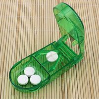 Polytree Travel Pill Box Storage Pill Cutter Splitter Medicine Tablet Holder