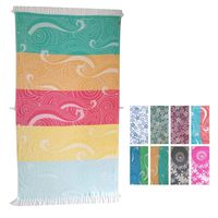 100% Turkish Cotton Beach Towel - Large Quick Dry Bath Towels - Peshtemal Hammam Fouta for Pool, Spa, Travel, Yoga - Ultra Absorbent, Soft, Sand Free, Lightweight (Colorful Striped)