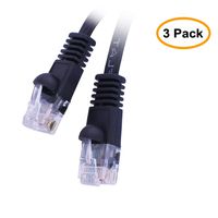 25 FT (7.6M) Cat6 Ultra Premium Flat UTP Patch Cable, 32 AWG, 550Mhz, (25 Feet/7.6 Meters) Cat 6 Molded Boot Cable for PC / Router / PS4 / XBOX / Modem White ED735524 (3 Pack)