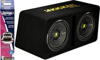 KICKER Bundle of 2 Items 44DCWC122 12" CompC Series Loaded Dual Subwoofer Vented Enclosure w/Dynamat Xtreme Trunk Kit 19405