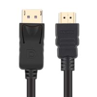 KIN&P DisplayPort to HDMI 5Feet Gold-Plated Cable,DP to HDMI Adapter Male to Male Black (5ft)
