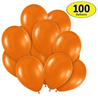 Pack of 100, Bright Orange Color Latex Balloons, MADE IN USA!