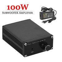 Subwoofer Amplifier Receiver 100Watt Mini Hi-Fi Digital Class D Integrated Stereo Audio Amp for Sub Bass + Power Supply TP-01