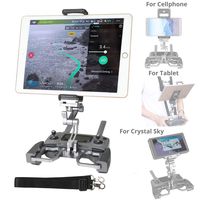 RCGEEK Compatible with DJI Mavic Mini Mavic 2 Pro Mavic 2 Zoom Spark Mavic Air Drone Remote Controller Crystal Sky Monitor Accessorie Foldable Aluminum 10inch Tablet Mount Extender Holder with Lanyard