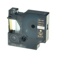 GREENCYCLE Gold on Black Label Tape Compatible for Dymo D1 45024, 1/2 Inch, LabelManager 160 Labeling Maker (1PK 45024)